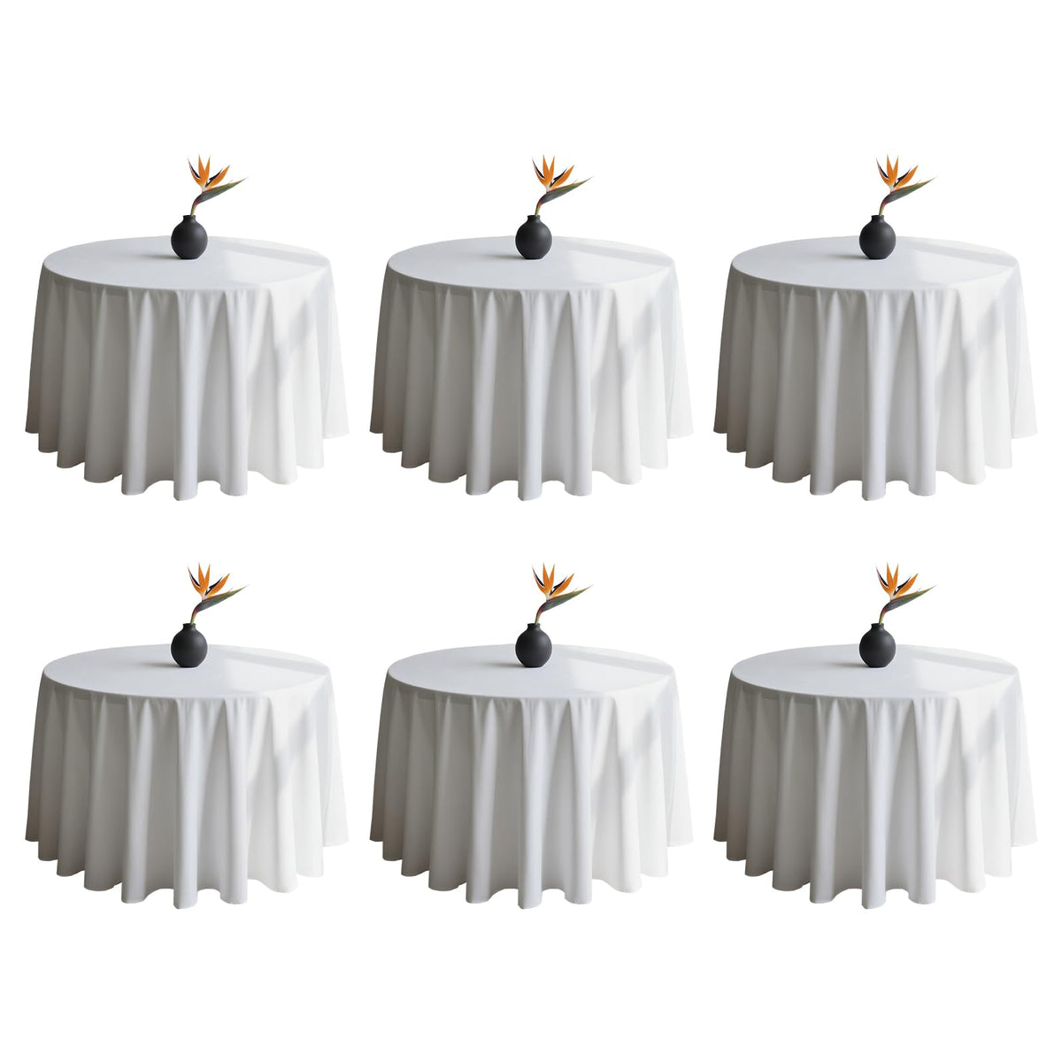 DRESSMAKER 2 Pack White Table Cloth Rectangle 60X102 Inch Fit 6FT Table