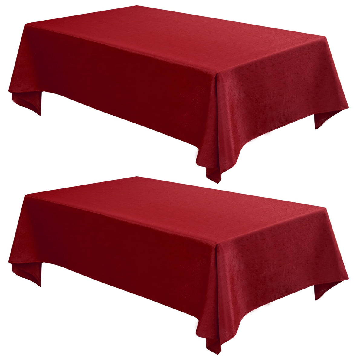Fitable Nature Faux Linen Tablecloths Rectangle 60 x 84 Inch - 2 Pack Neutral Table Clothes for 4-6 Foot Tables, Wrinkle-Proof Faux Burlap Table Cover for Dining, Farmhouse, Outdoor Picnic, Camping