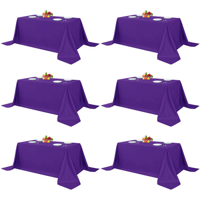 Fitable 6 Pack Black Tablecloths 70x120 Inch for 6-8 Ft Rectangle Tables