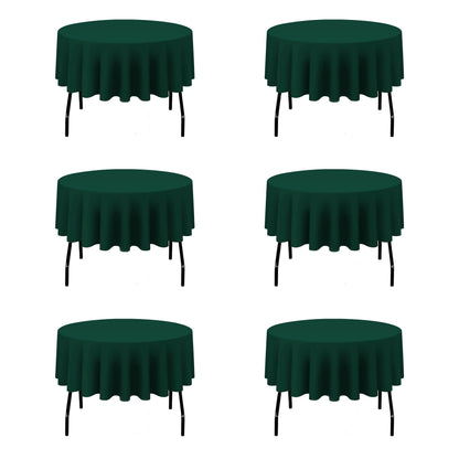 BRILLMAX 6 Pack Navy Blue Round Tablecloths 120 Inch for 60" Tables
