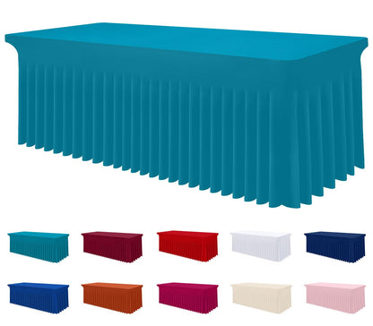 Smiry Spandex Elastic Fitted Table Cloth Skirt for 6FT Rectangle Table