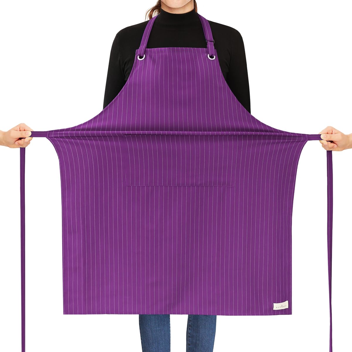ROTANET Stripe Stretch Apron Chef Aprons for Men with 2 Pockets Waterproof