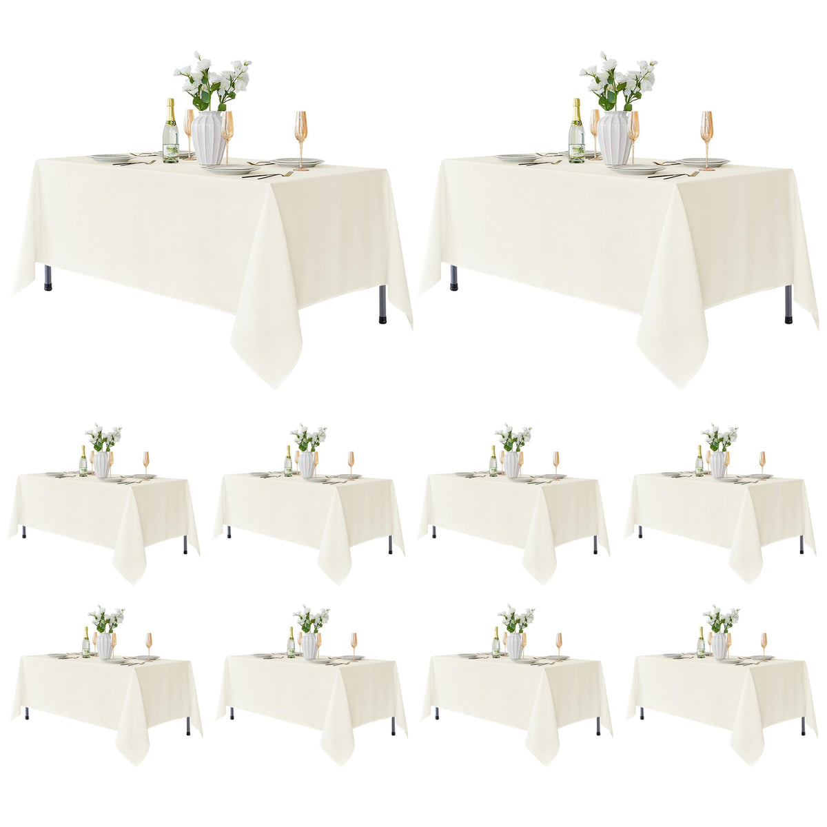 Fitable 6 Pack Black Tablecloths 70x120 Inch for 6-8 Ft Rectangle Tables