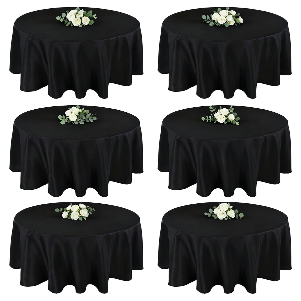 MRJ 70 Inch Round White Tablecloth Stain and Wrinkle Resistant Washable Polyester Table Cloth for Restaurant Hotel Wedding