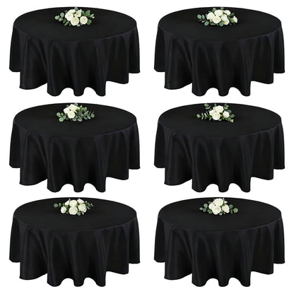 MRJ 70 Inch Round White Tablecloth Stain and Wrinkle Resistant Washable Polyester Table Cloth for Restaurant Hotel Wedding