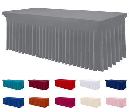 Smiry Spandex Elastic Fitted Table Cloth Skirt for 6FT Rectangle Table