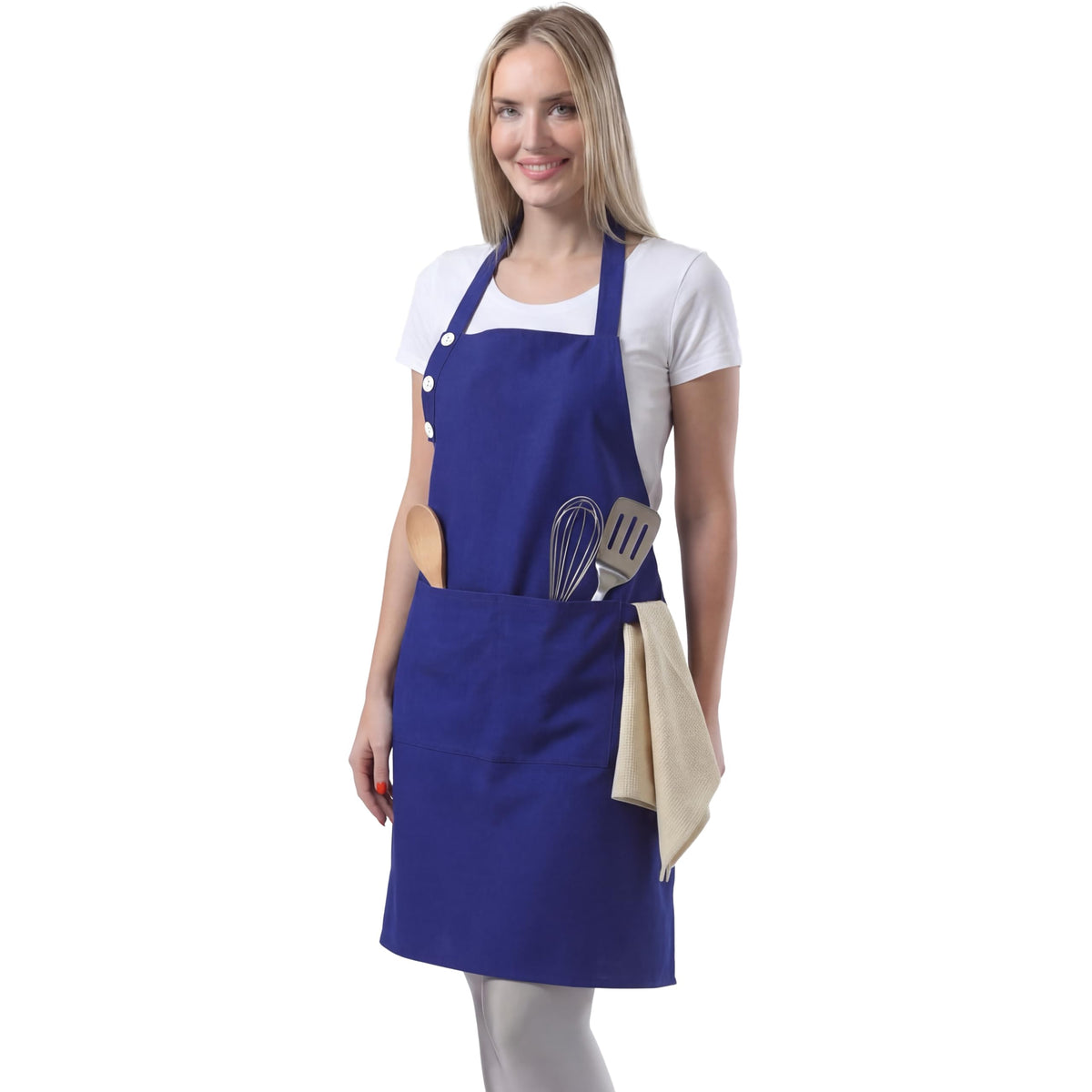 TOSHE Kitchen Apron for Women & Men Waterdrop Resistant, Adjustable Button