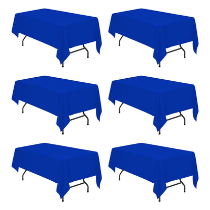 BRILLMAX 6 Pack Ivory Tablecloths 60x102 Inch for 6ft Rectangle Tables