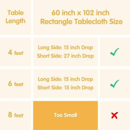 BRILLMAX 6 Pack Ivory Tablecloths 60x102 Inch for 6ft Rectangle Tables