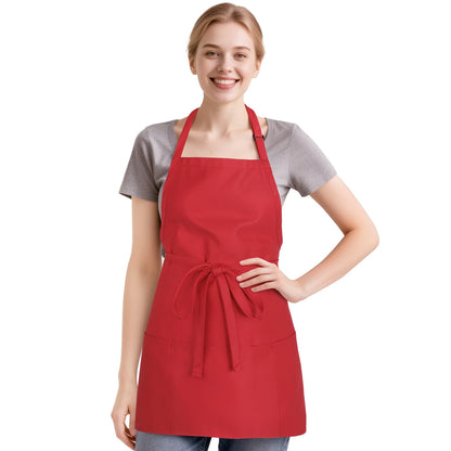 NLUS Kitchen Cooking Apron with 3 Pockets, Adjustable Bib Apron Chef Aprons for Women Men