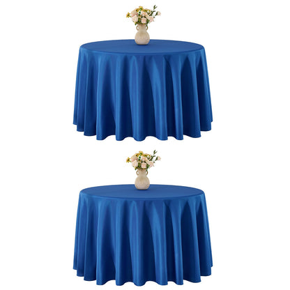 VidaFete 6 Pack 120inch Round Tablecloth Polyester Table Cloth, White
