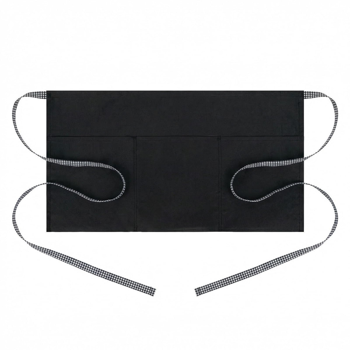 BOHARERS Waist Apron with 3 Pockets - Black Waitress Waiter Server Short Aprons