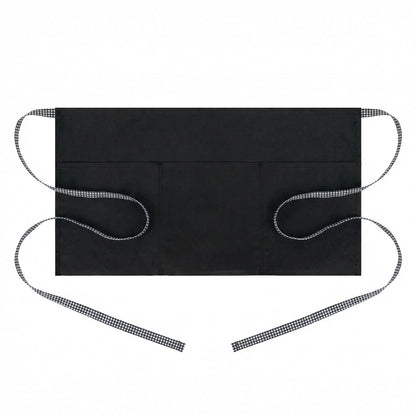 BOHARERS Waist Apron with 3 Pockets - Black Waitress Waiter Server Short Aprons