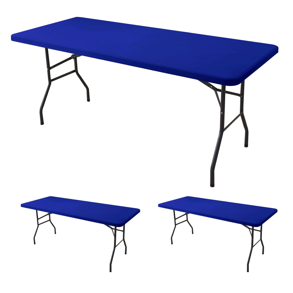 Fitted Tablecloth for 6 Foot Rectangle Tables-Black Picnic Table Covers
