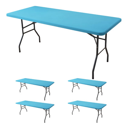 Fitted Tablecloth for 6 Foot Rectangle Tables-Black Picnic Table Covers