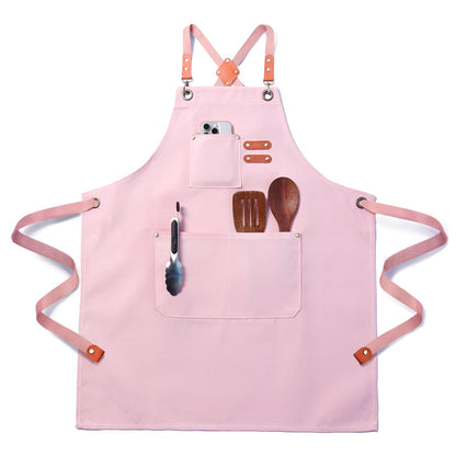 Chef Cotton Canvas Apron for Men Women with Pockets