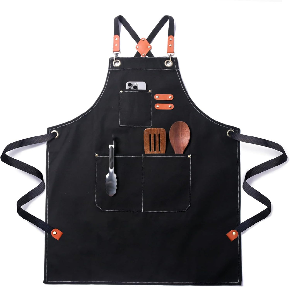 Chef Cotton Canvas Apron for Men Women with Pockets