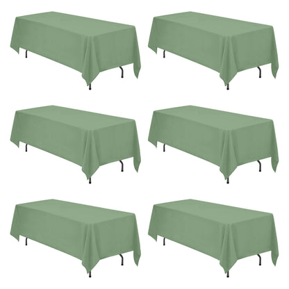 BRILLMAX 6 Pack Ivory Tablecloths 60x102 Inch for 6ft Rectangle Tables
