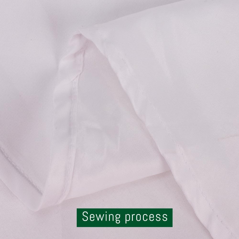 DAKKIONY 10 Pack Round Tablecloth White 120 Inch, Stain Resistant and Wrinkle Polyester Fabric, Washable Table Cover for Kitchen Dining, Wedding, Buffet Table, Holiday Party
