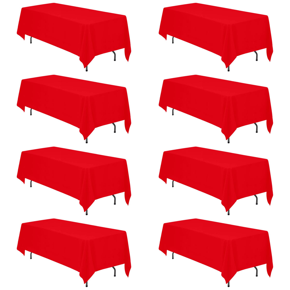 BRILLMAX 6 Pack Ivory Tablecloths 60x102 Inch for 6ft Rectangle Tables