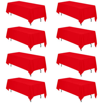 BRILLMAX 6 Pack Ivory Tablecloths 60x102 Inch for 6ft Rectangle Tables