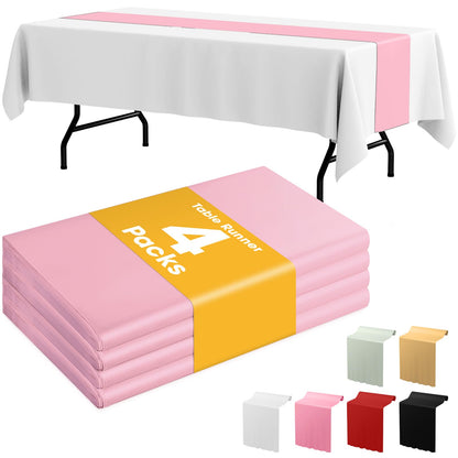 Niuara Black Plastic Table Cloth Disposable, 4 Pack, 54 x 108 in