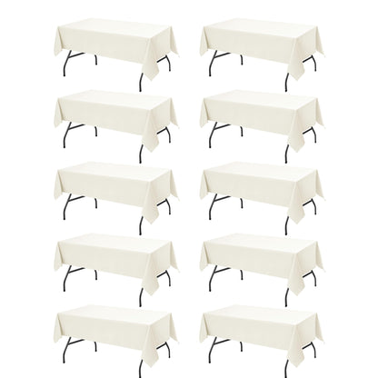 10-Pack White Tablecloths for Rectangle Tables, 60 x 102 Inches