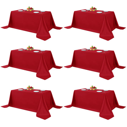 Fitable 6 Pack Black Tablecloths 70x120 Inch for 6-8 Ft Rectangle Tables