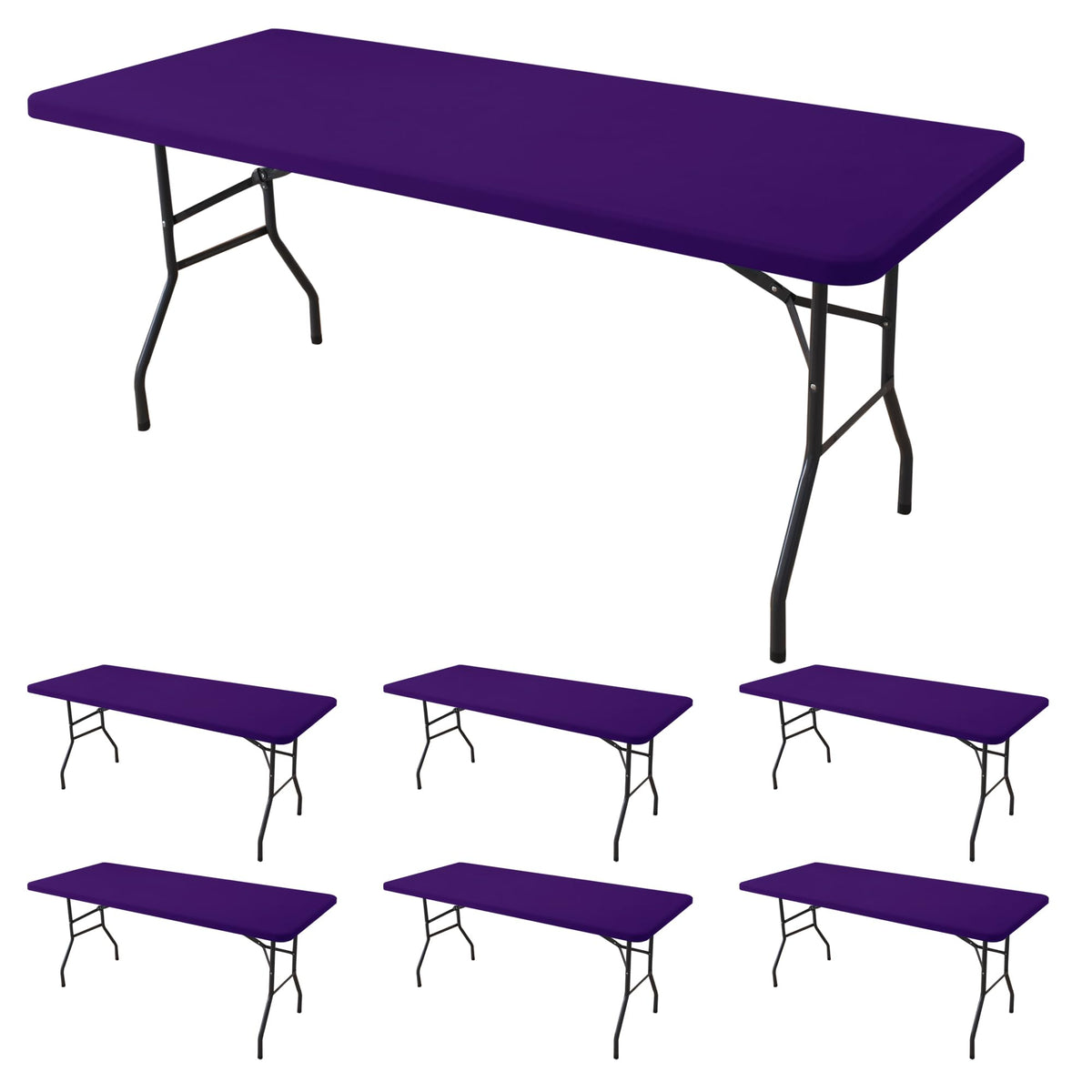 Fitted Tablecloth for 6 Foot Rectangle Tables-Black Picnic Table Covers