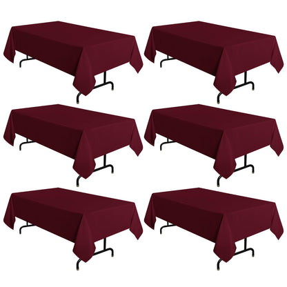 sancua 2 Pack Black Tablecloths 60x102 Inch for 6 Feet Rectangle Tables