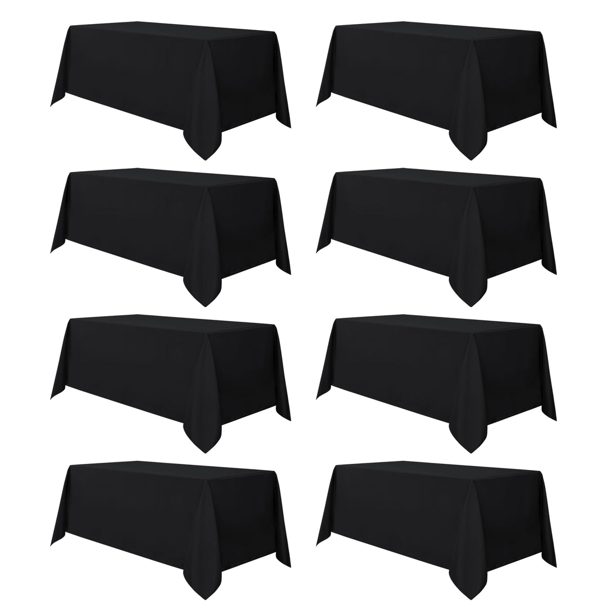 sancua 2 Pack Black Tablecloths 60x102 Inch for 6 Feet Rectangle Tables