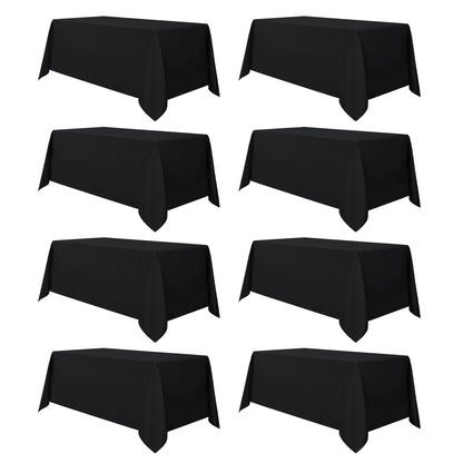 sancua 2 Pack Black Tablecloths 60x102 Inch for 6 Feet Rectangle Tables