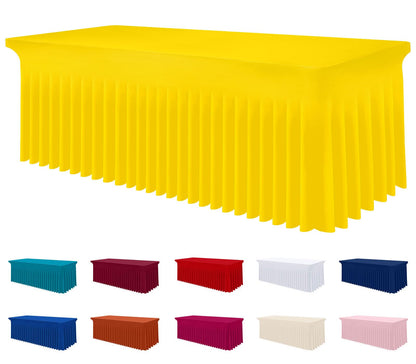 Smiry Spandex Elastic Fitted Table Cloth Skirt for 6FT Rectangle Table