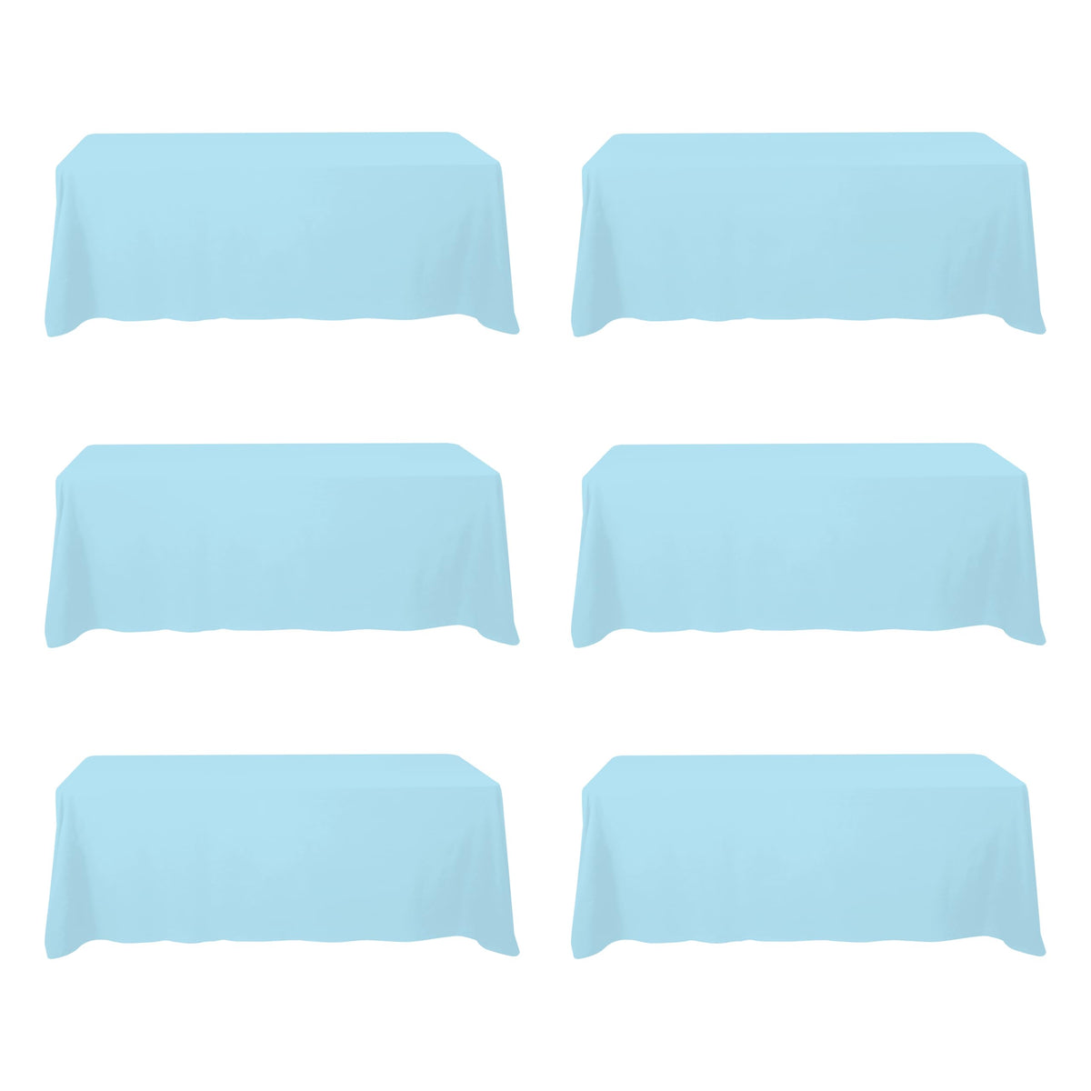 BRILLMAX 6 Pack Ivory Tablecloths 60x102 Inch for 6ft Rectangle Tables