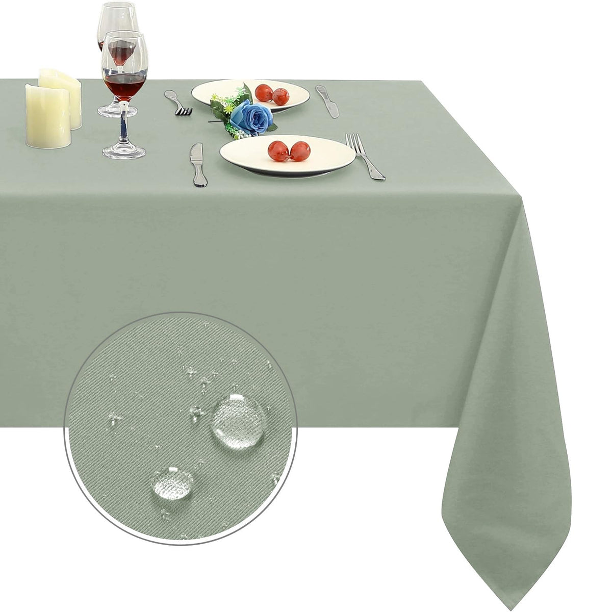 Obstal Rectangle Table Cloth, Navy Blue, 60 x 84 Inch