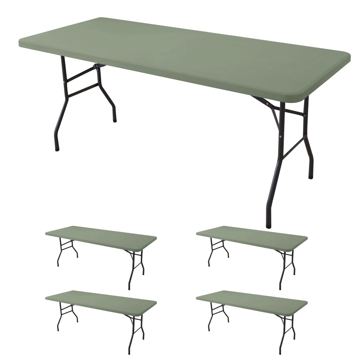 Fitted Tablecloth for 6 Foot Rectangle Tables-Black Picnic Table Covers