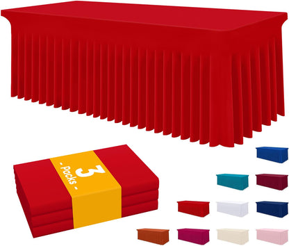 Smiry Spandex Elastic Fitted Table Cloth Skirt for 6FT Rectangle Table