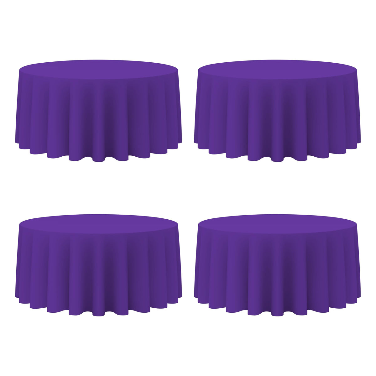 BRILLMAX 6 Pack Navy Blue Round Tablecloths 120 Inch for 60" Tables
