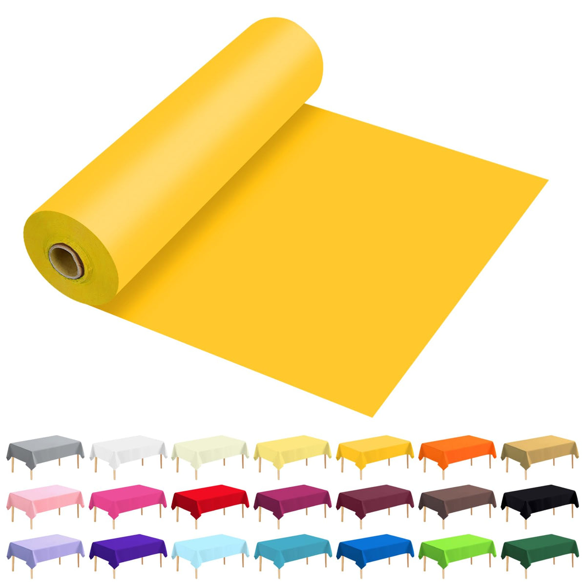 54 Inch X 300 Feet Plastic Table Cover Roll Premium Disposable Plastic Tablecloth for All Type/Shape Tables | Picnic, Party, Banquet, Birthdays, Weddings (Blue, 54 Inch X 300 Feet)