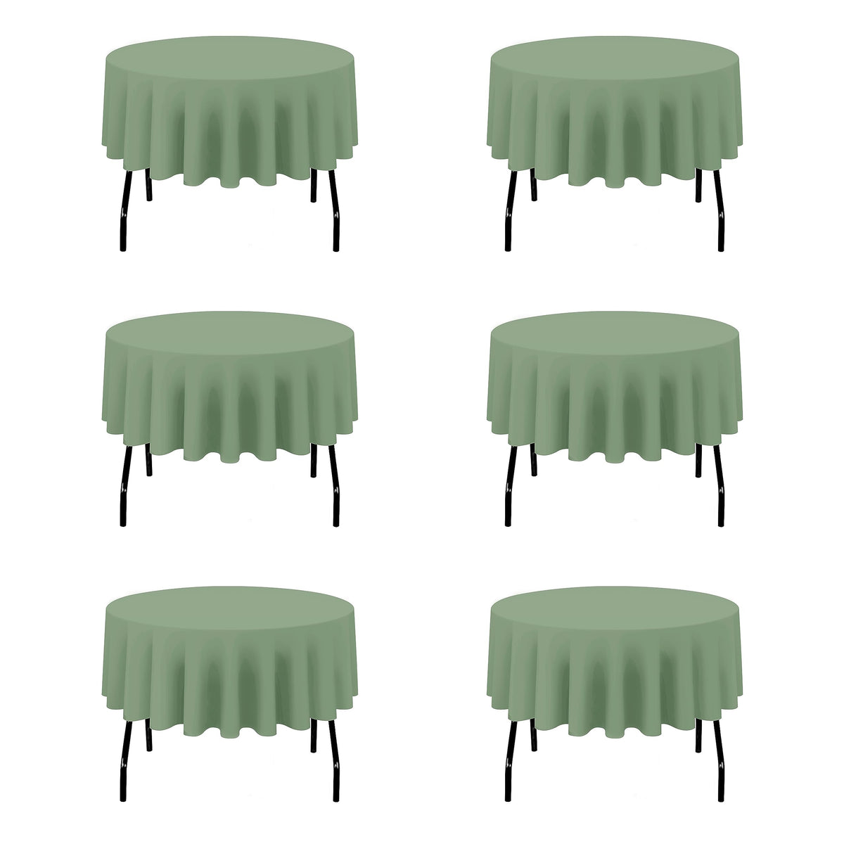 BRILLMAX 6 Pack Navy Blue Round Tablecloths 120 Inch for 60" Tables