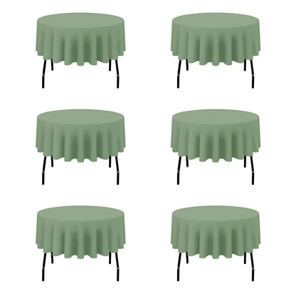 BRILLMAX 6 Pack Navy Blue Round Tablecloths 120 Inch for 60" Tables
