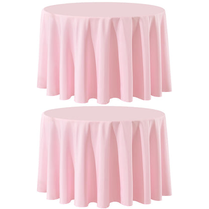 6 Pack White Round Tablecloths 120 Inch for Dining Tables