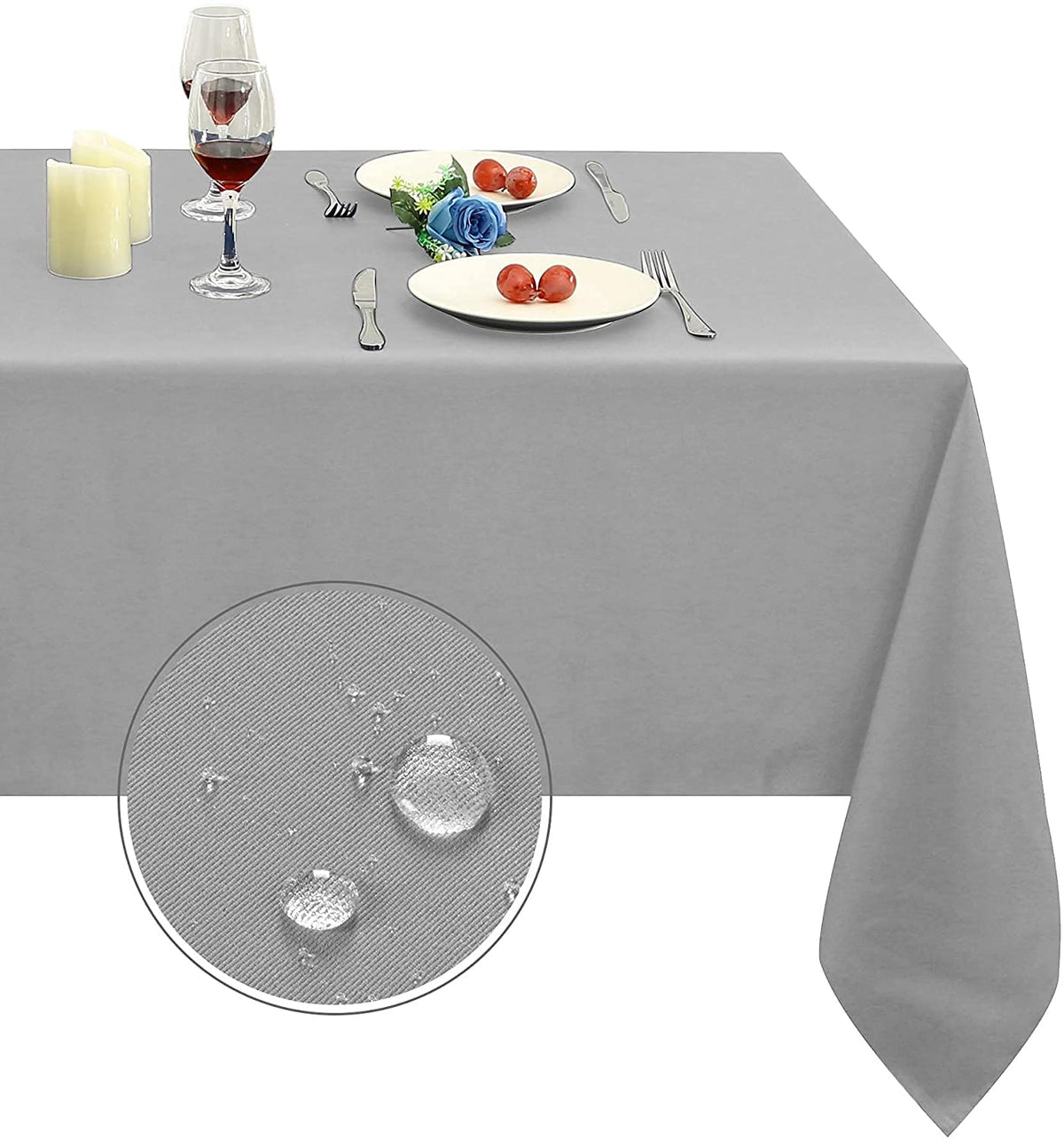 Obstal Rectangle Table Cloth, Navy Blue, 60 x 84 Inch