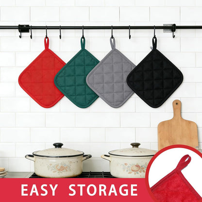 4 Pack Pot Holders for Kitchen Clearance Oven Potholders Sets for Kitchens Hot Pads for Kitchen Countertops Heat Resistant Red