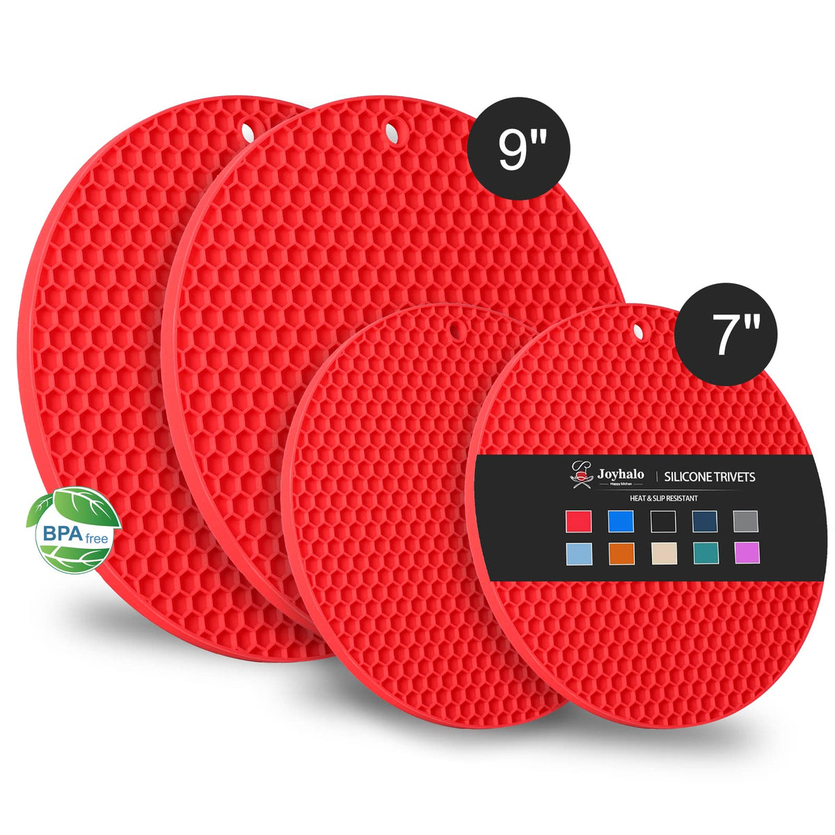 Joyhalo 4 Pack Trivets for Hot Dishes