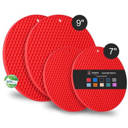 Joyhalo 4 Pack Trivets for Hot Dishes