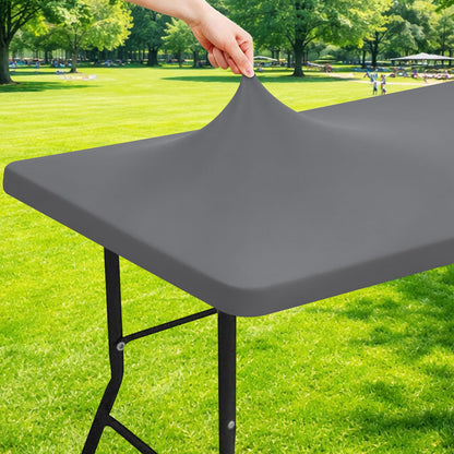 Moosfor Rectangle Spandex Fitted Table Cloth, 6FT Elastic Tablecloth