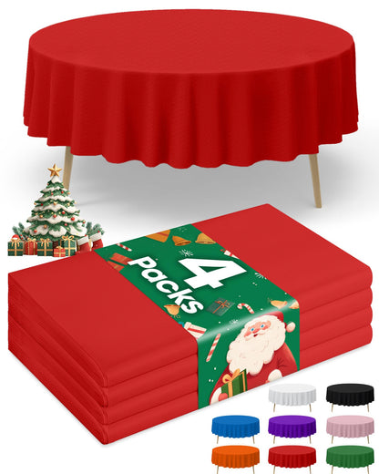 Niuara Black Plastic Table Cloth Disposable, 4 Pack, 54 x 108 in