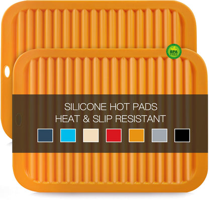 6 Pack Silicone Trivet Mat, Silicone Trivets for Hot Pots and Pans, Multipurpose Non-Slip & Heat Resistant Silicone Hot Pad for Kitchen Counter