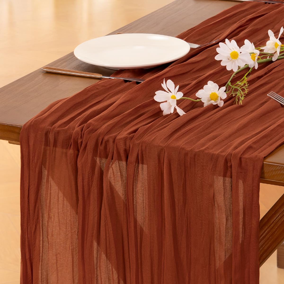 Pink Cheesecloth Table Runner Fall Boho Wedding Birthday Party Home Decor